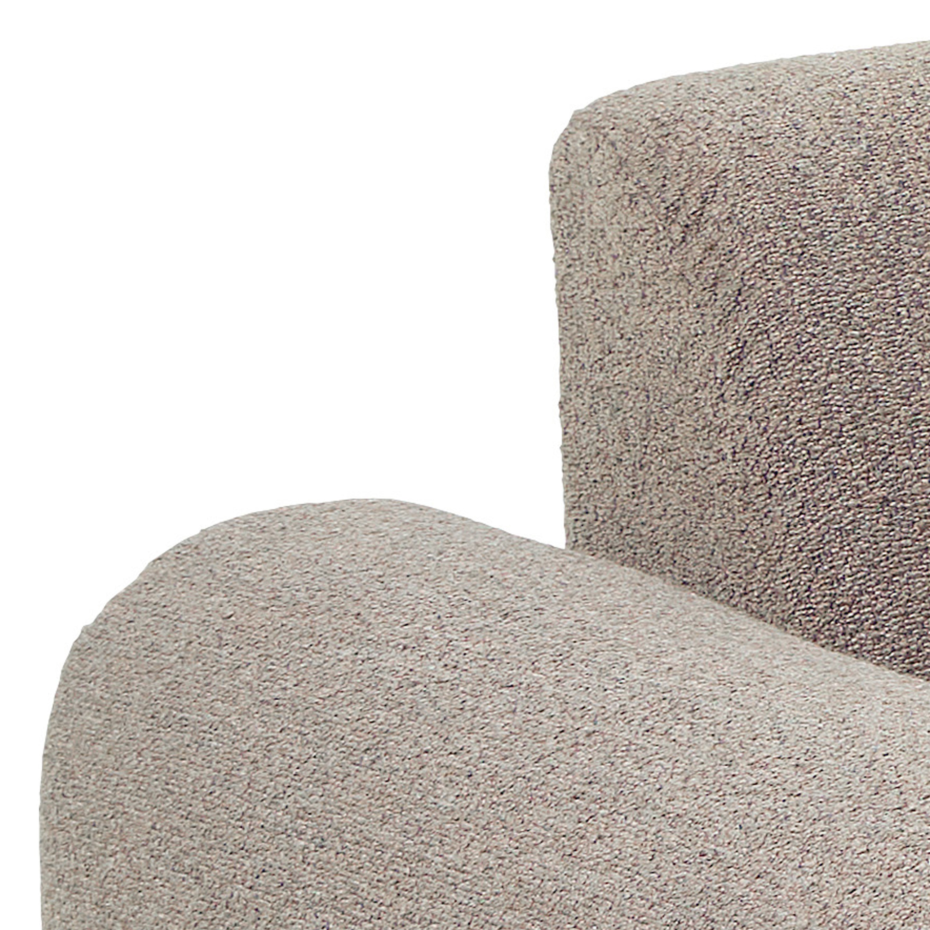 Midfield Left Hand Facing 2 Seater Chaise Longue in Boucle Beige Fabric