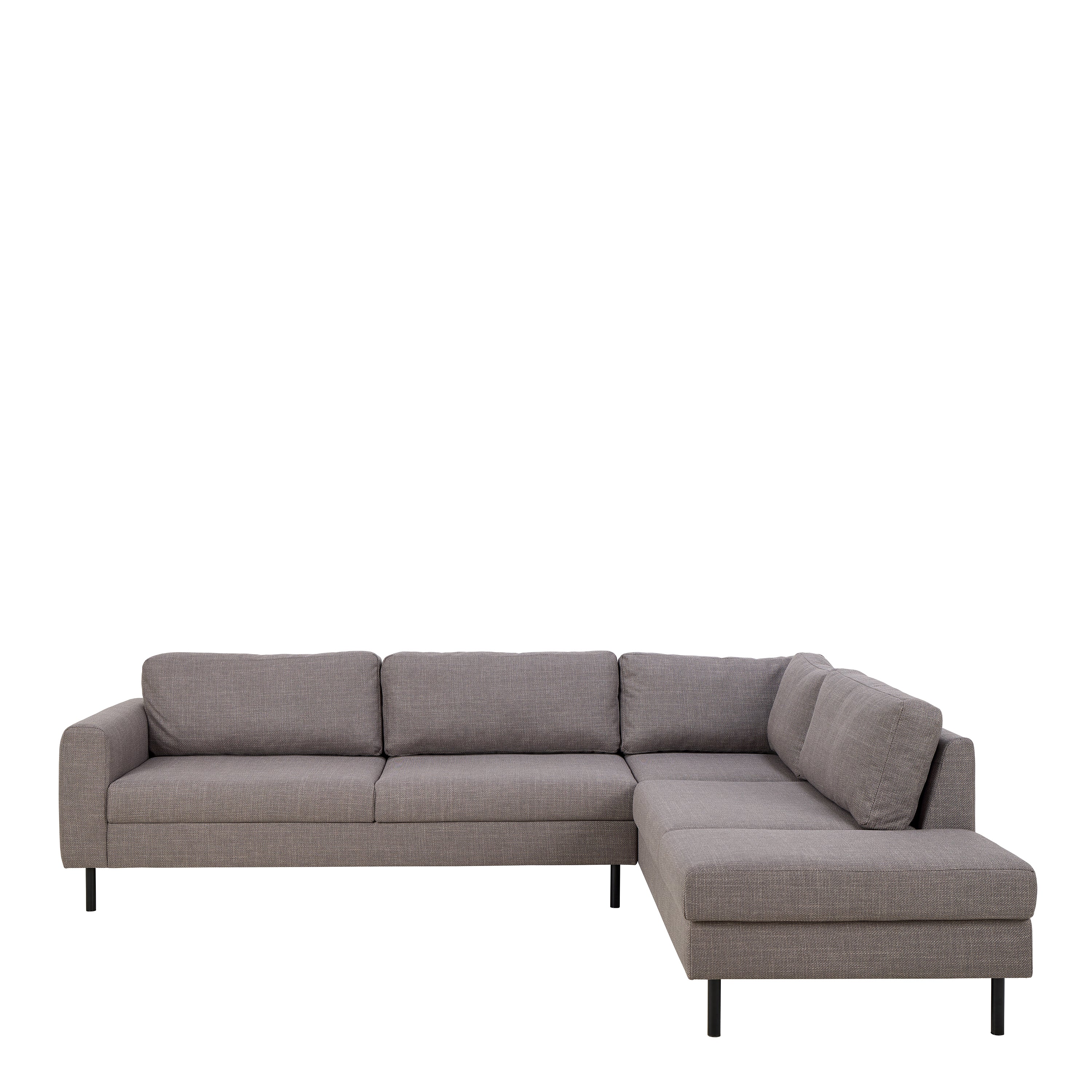Omaha Right Hand Facing Corner Sofa in Light Grey Brown Fabric