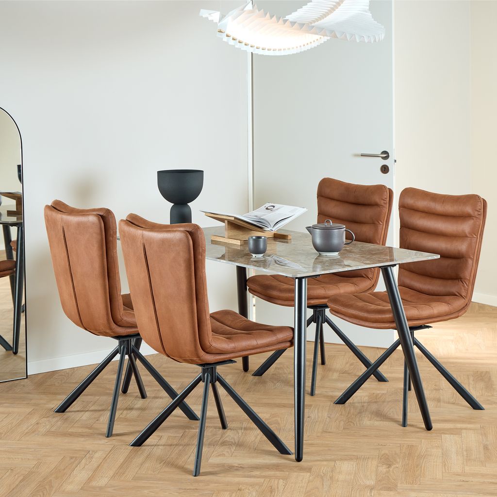 Wicklow Ceramic Dining Table Brown/Black