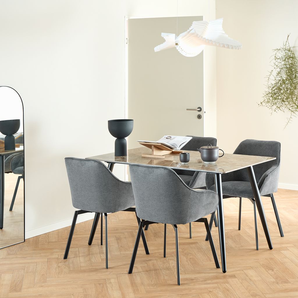 Wicklow Ceramic Dining Table Brown/Black